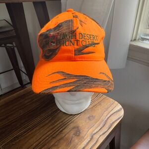 Vintage High Desert Hunt Club Hat Hunting Orange Camo‎ Yupoong One Size